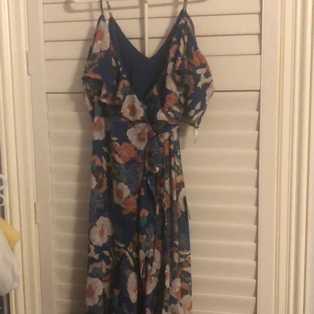 BNWT Lulu’s Wrap Dress So Splendid Teal Print